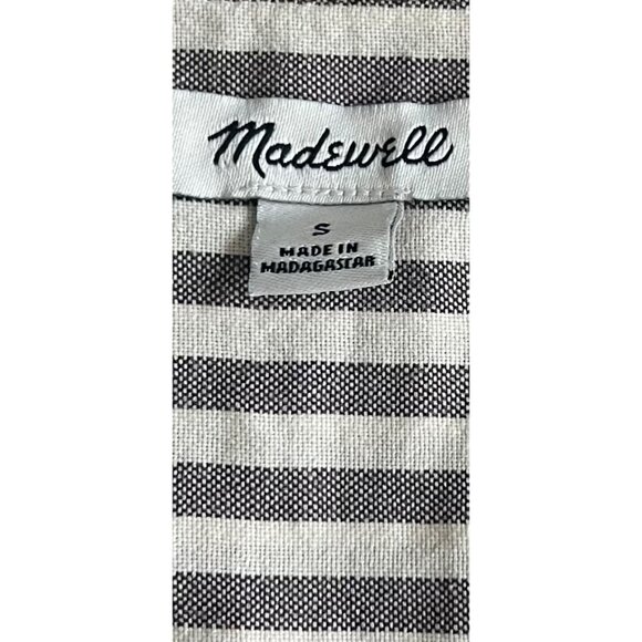 Madewell Tie-Front Striped Cotton Shirt In Maitland Stripe Small - Picture 9 of 14